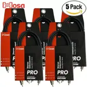 5-PACK Hosa HRR-003X2 3FT Pro Stereo Interconnect Rean RCA Male to Same Cable