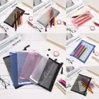 Handbags Mesh Pen Bag Cosmetic Storage Zipper Pencil Case Transparent Grid