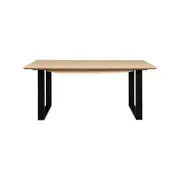 Aconite Dining Table 180cm Solid Messmate Timber Wood Black Metal Leg - Natural