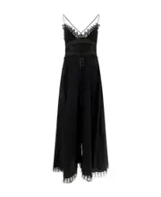 Charo Ruiz Cindy Long Dress with Back Cutout L,M black
