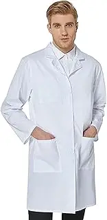 [ZUJIACUN] Men's and Women's Doctor's Lab Coat - Long Sleeve, 3/4 Length Lightweight White Coat for Halloween, 175-195 cm