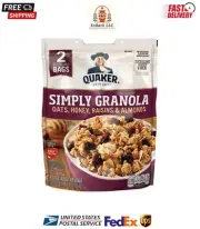 Quaker Simply Granola Oats, Honey, Raisins and Almonds, 34.5 Oz, 2 Pack