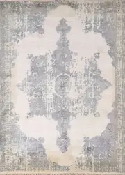 Contemporary Ivory Abstract Bedroom Rug 4'x6' Wool Hand-knotted Oriental Carpet