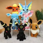 33CM Pok-mon Sitting Type Eevee Plushie Plush Doll Soft Toy Kids Cute Gifts
