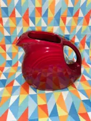 Fiestaware Claret Disk Pitcher Fiesta Small Retired Burgundy 28 oz Disc Juice