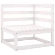 Garden 2-Seater Sofa with Cushions White Solid Pinewood