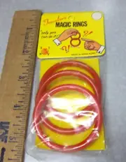 Vintage original 1960 dime store Magic Rings kids toy trick, new in package