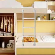 White Wrought Iron Attic Bunk Bed Ladder Interior Metal Step Ladder for Loft Climbing Ladders Emergency Fire Climbing Ladder for Indoor Outdoor 100-300cm High Sleeper Side Ladder, Custom(260cm/102in)