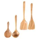 1 Set Kitchen Wood Utensils Set Wooden Spoons and Spatula Cookware for