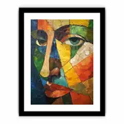 Blue Gold Framed print Art Poster