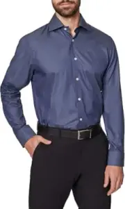NWT HICKEY FREEMAN CLASSIC FIT MENS DRESS SHIRT MIDNIGHT BLUE 15 15.5 34/35