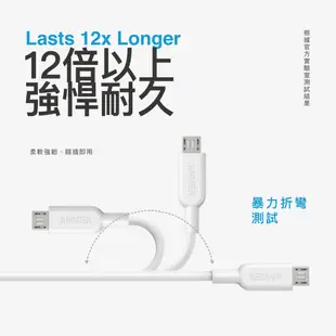 ANKER USB-A 3合1 傳輸充電線 Powerline II (白) A8436H21