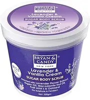Bryan & Candy Lavender & Vanilla Cream Sugar Body Scrub PH 5.5 For Tan Removal & Exfoliation | For Women & Men | Enriched with Lavender extract, Oatmeal, Macadamia and Argan oil for smooth skin - 250g