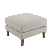 [Florabelle Living] Bondi Hamptons Ottoman Beige Linen Blend