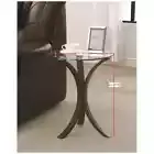 Small End Table Side Round Modern Glass Top Accent Bedside Tripod Style 21"x16"