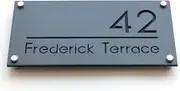 Custom Modern House Numbers Aluminum for Outside, Matte Grey Address Plaque, Housewarming Gift (30X15CM)