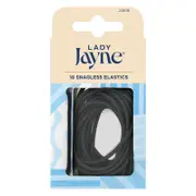 Lady Jayne Black Snagless Elastics - 18 Pack
