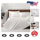 Soft and Smooth Satin Bed Sheets Set - Full Size, 15" Deep Pocket, 4 Pillowcases