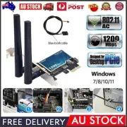 1200Mbps Desktop PCIe WiFi Card 5G/2.4G Wireless Network WiFi Bluetooth Adapter