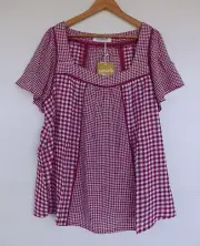 Virtuelle Taking Shape Top 20 Womens Pink Purple White Check Gingham TS Viscose