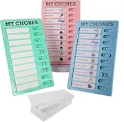 XMANX 3 Pieces My Chore Checklist Board, Reusable Checklist for Planning Chart with 10 Detachable Cardstock for Home Routine Planning Daily to Do List(3 Colour)
