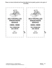 NEW HOLLAND H8060,H8080 WINDROWERS-PIN #Y8G661200 AND ABOVE SERVICE MANUAL