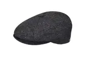 Bailey Mens Galvin Windowpane Plaid Ivy Wool Hat Made In Italy - Charcoal - M