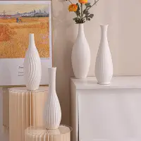 在飛比找蝦皮購物優惠-現代白色落地大花瓶陶瓷裝飾家居假花客廳書房電視柜擺件插花