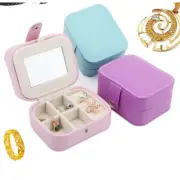 Cosmetic Leathe#TJewelry Box Necklace Ring Travel Storage Case OrganizDS