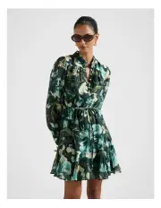 [Forever New Petite] Tina Long Sleeves Mini Dress in Green