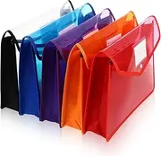 GANAZONO 5pcs Button Buckle Plastic Bag Paper File Organizer Folder with Label Pockets Letter Size File Bag File Bags Vertical File Folder Document Bags File Envelops Clear File Folders Pp