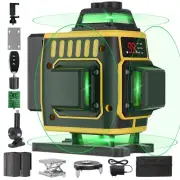 Laser Level 360 Self Leveling - 16 Lines Green Nivel Level, 4x360° 4D High