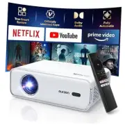 EAZZE D1 Smart Projector with WiFi and Bluetooth, Netflix-Officially White