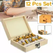 12pcs 1/4'' Router Bits Set Shank Tungsten Carbide Tipped YG8 Woodworking Tool