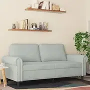 2-Seater Sofa Light Grey 140 cm Velvet,Luxury Velvet 2 Seater Sofa Comfortable and Stylish for Living Room Living Room Furniture