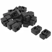 20 x 9mm Dia Hole Square Rope Cord Locks Ends Drawstring Toggles Black