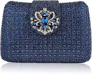 [HUANG ZHUANG] Sparkly Rhinestone Unique Evening Bag Women Floral Clutch Handbag Shoulder Bags
