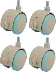 Aexit 4pcs (Civil equipment hardware accessories) 2-inch Dia M8 Thread Stem Swivel Brake Caster Wheel (24ry557qf210) for Crib