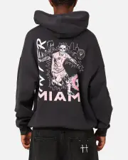 [MITCHELL & NESS] Mitchell & Ness Inter Miami Cf Logo Hit Hoodie Faded Black - Size L L Faded Black