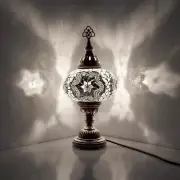 Turkish Handmade Glass Mosaic Table Desk Lamp Tiffany Style Big Globe- Free Bulb