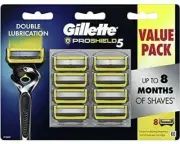 Genuine Gillette Proshield5 Value Pack 8 Shaving Blades Cartridges Proshield 5