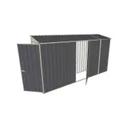 Build-a-Shed 0.8 x 3.7 x 2m Skillion Single Hinged Door Shed with Single Hinged Side Door - Grey