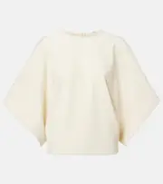 [Fforme] Fforme Tenley draped wool-blend crêpe top AU 14 white