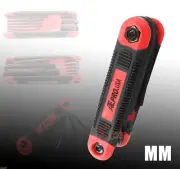 METRIC PROFESSIONAL 8PC FOLDING HEX SCREWDRIVER KEY SET ALLEN WRENCH