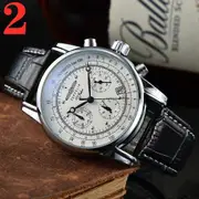 New Zeppelin Watch Fashion Three Eyes Running Second Multifunctional Chronograph Leather Business Quartz Men's Watch 2