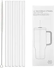 6-Pack Plastic Straws for Stanley,Reusable Accessories for Stanley Cup with Straw Cleaning Brush,Suitable for Stanley 30/40 oz Cup Reusable Plastic Straws Stanley Cup Accessories