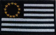 Betsy Ross Flag Black White & Gold Patch W/ VELCRO® Brand Fastener Black Border