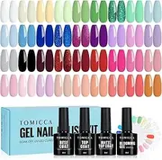 TOMICCA Gel Nail Polish 36 Colors All Seasons Gel Polish Set with Glossy & Matte Top Coat Base Coat Blooming Gel Starter Kit Soak Off UV Gel Nail Kit Nail Art Starter Kit DIY Manicure