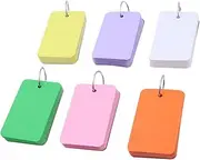 CAXUSD 6 Pack Binder Ring Flash Cards Blank Cards for Memo and Study Easy Pads