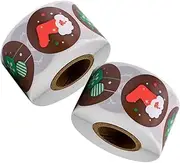 OATIPHO 1set Christmas Sticker for Present Labels of Decorative Decals Easy Peel Candy Bag Labels for DIY Christmas Party Favors and Wrapping 2rolls